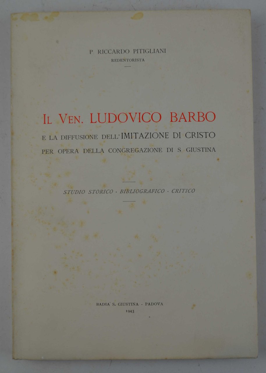 Il Ven. Ludovico Barbo e la diffusione dell'Imitazione di Cristo …