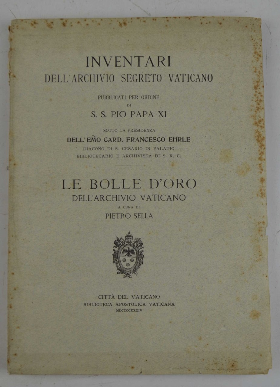 Inventari dell'archivio segreto Vaticano, pubblicato per ordine di S.S. Pio …