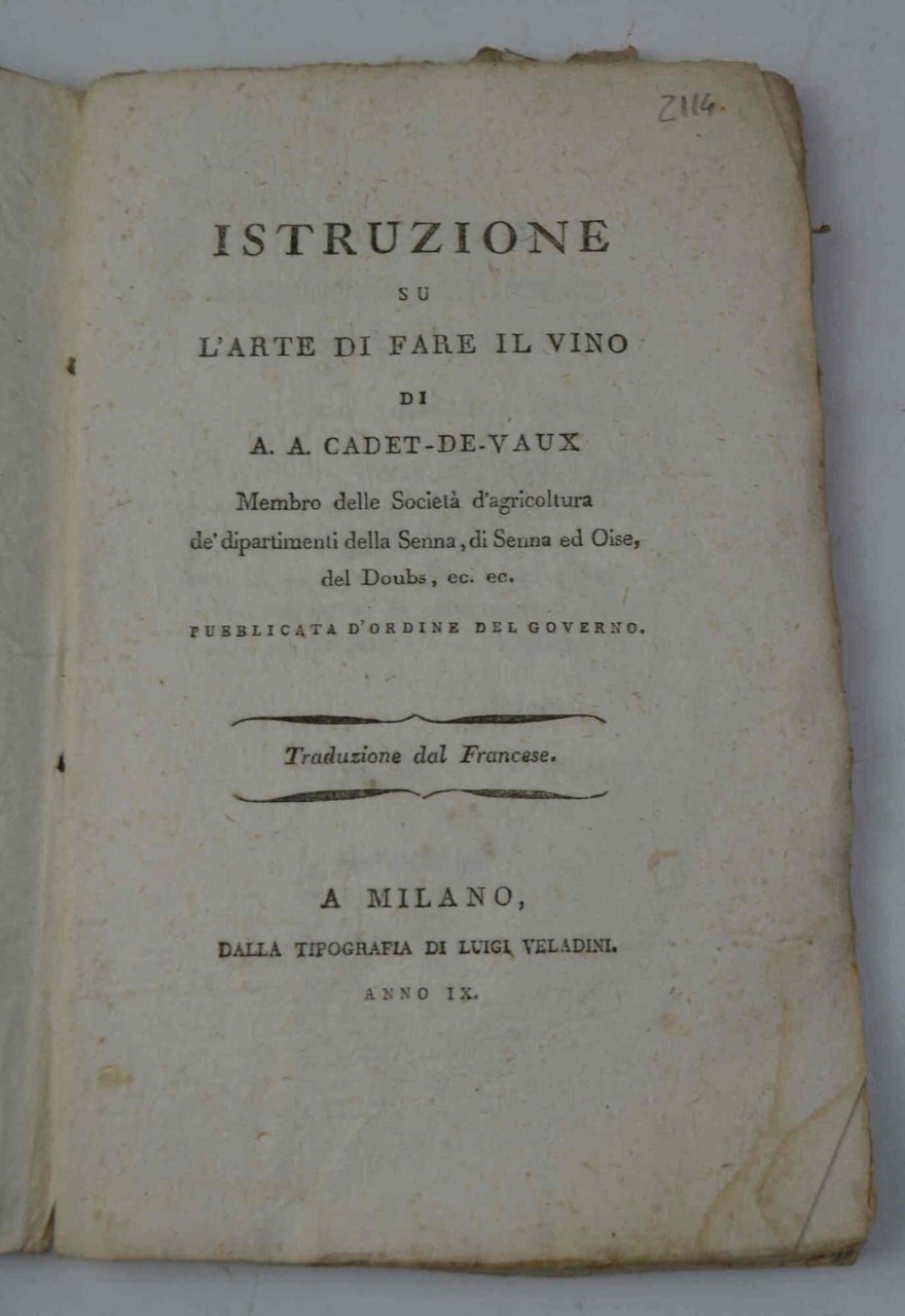 Istruzione su l'arte di fare il vino... | Immagine principale