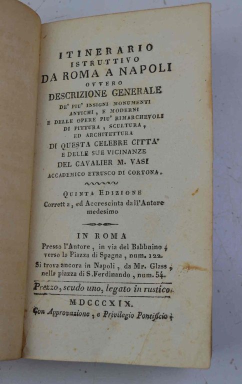 Itinerario istruttivo da Roma a Napoli...