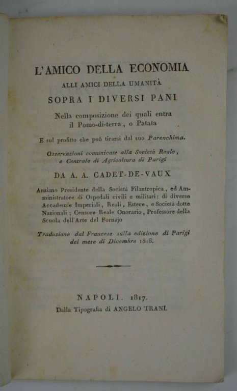 L'Amico della economia alli amici della umanita sopra i diversi …