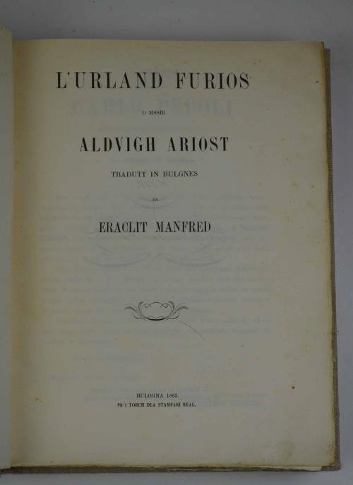 L'Urland furios d mssir Aldvigh Ariost tradutt in bulgnes da …