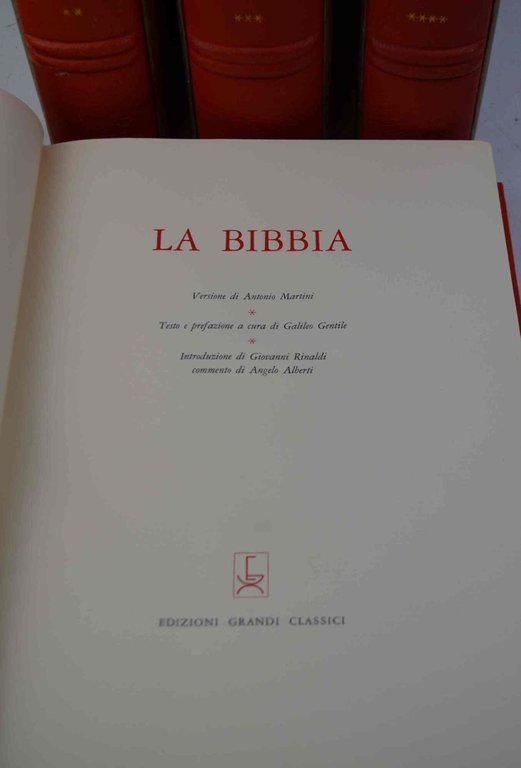 La Bibbia. Versione di Antonio Martini.