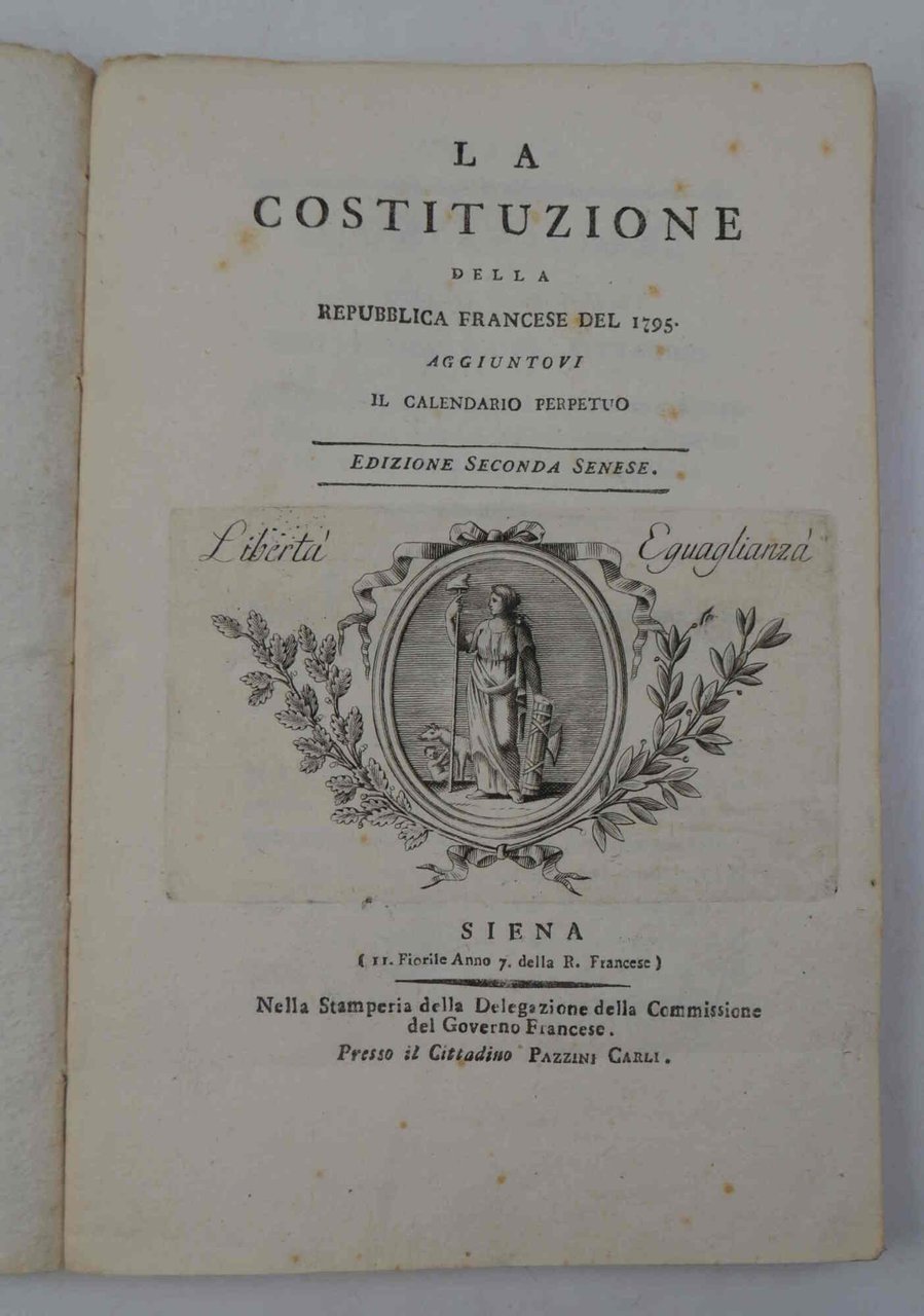 La costituzione della Repubblica francese del 1795. Aggiuntovi il calendario …