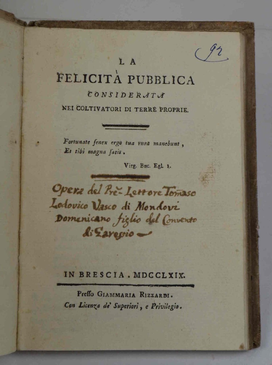 La felicità pubblica considerata nei coltivatori di terre proprie. | Immagine principale