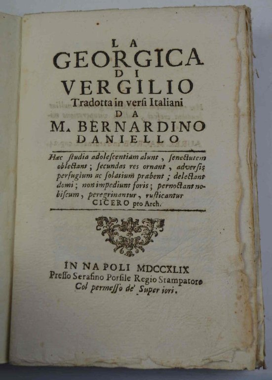 La Georgica... tradotta in versi italiani da M. Bernardino Daniello.