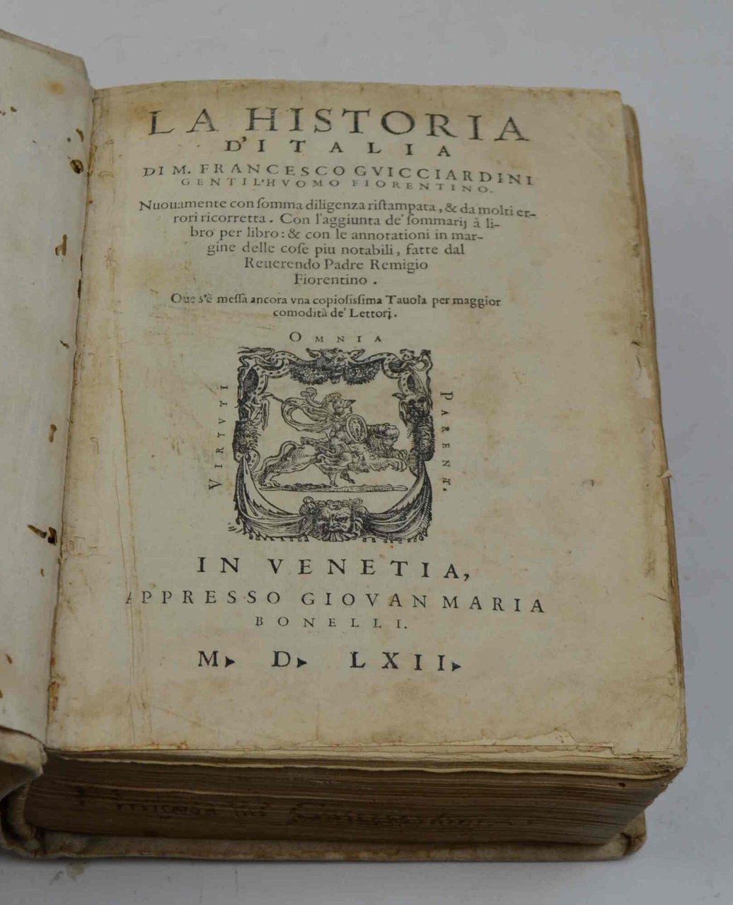 La Historia d'Italia... Nuovamente con somma diligenza ristampata, et da … | Immagine principale