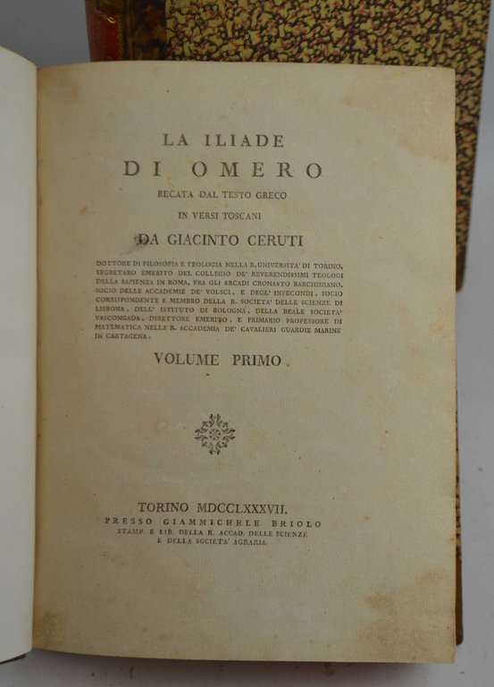 La Iliade di Omero recata dal greco in versi toscani …