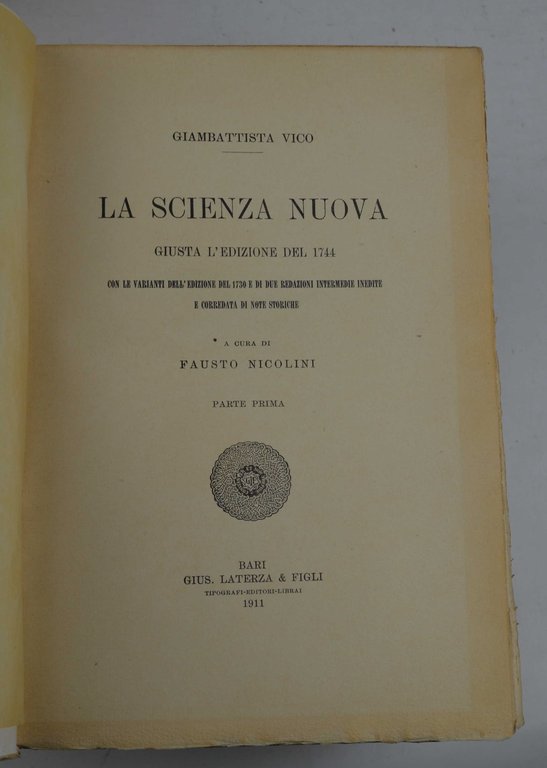 La scienza nuova giusta l'edizione del 1744 con le varianti …