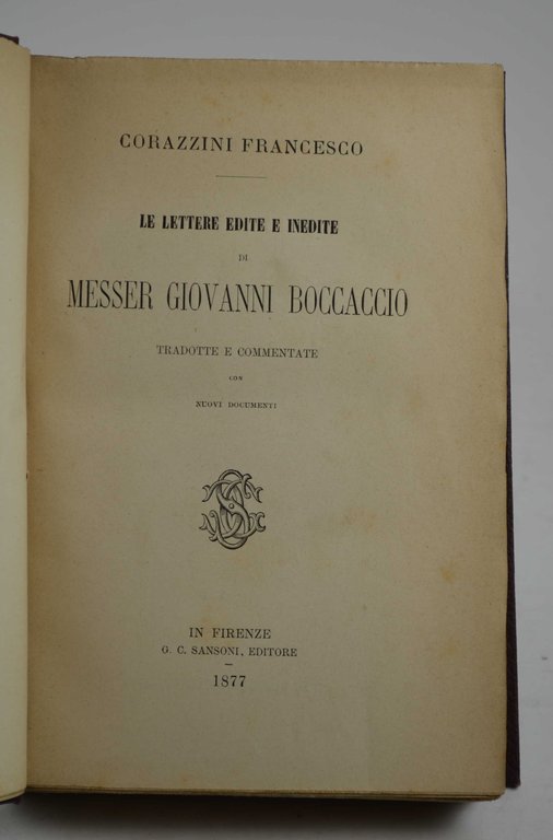 Le lettere edite e inedite di Messer Giovanni Boccaccio tradotte … | Immagine Gallery 3