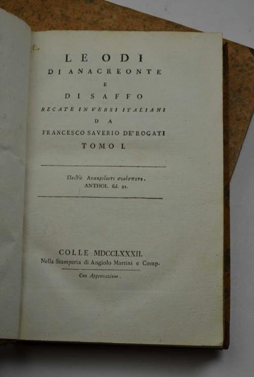 Le odi. recate in versi italiani da Francesco Saverio de' … | Immagine Gallery 4
