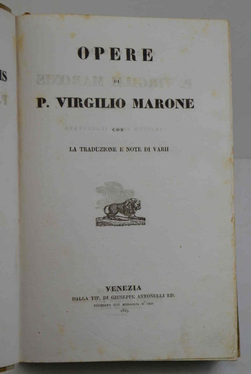 Le opere con la traduzione e note di varii.