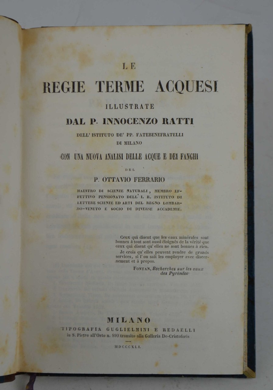 Le Regie Terme Acquensi… con una nuova analisi delle acque …