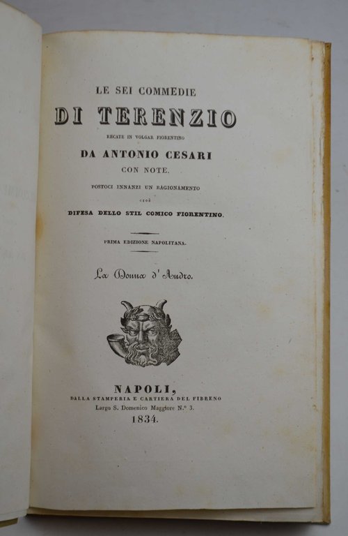 Le sei commedie… recate in volgar fiorentino da Antonio Cesari …