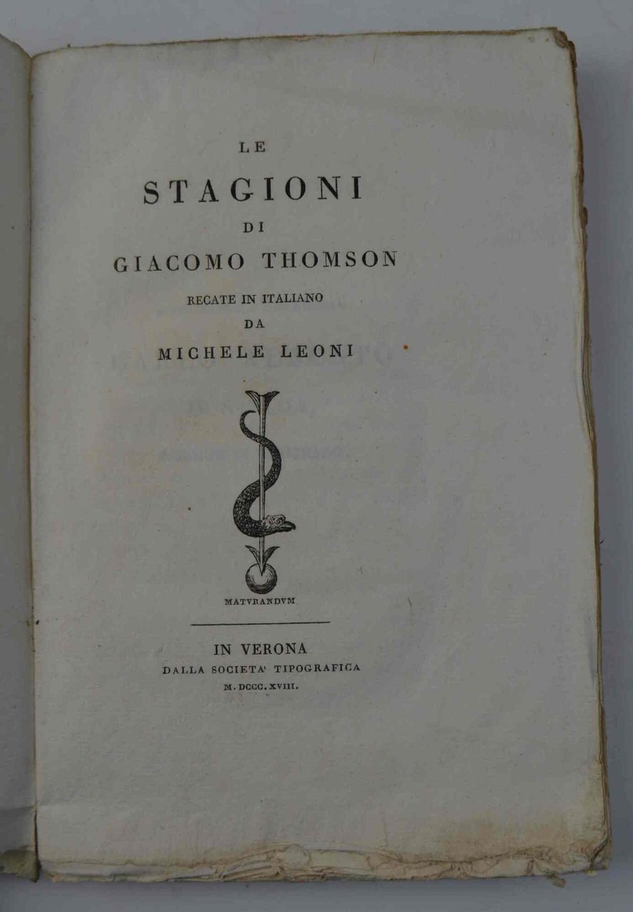 Le stagioni... recate in italiano da Michele Leoni.