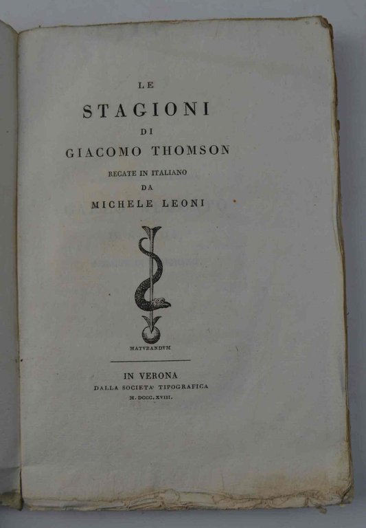 Le stagioni... recate in italiano da Michele Leoni. | Immagine Gallery 1