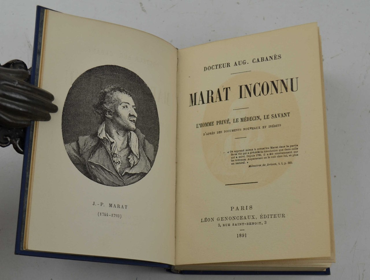 Marat inconnu. L'homme privé, le médecin, le savant d'après des …