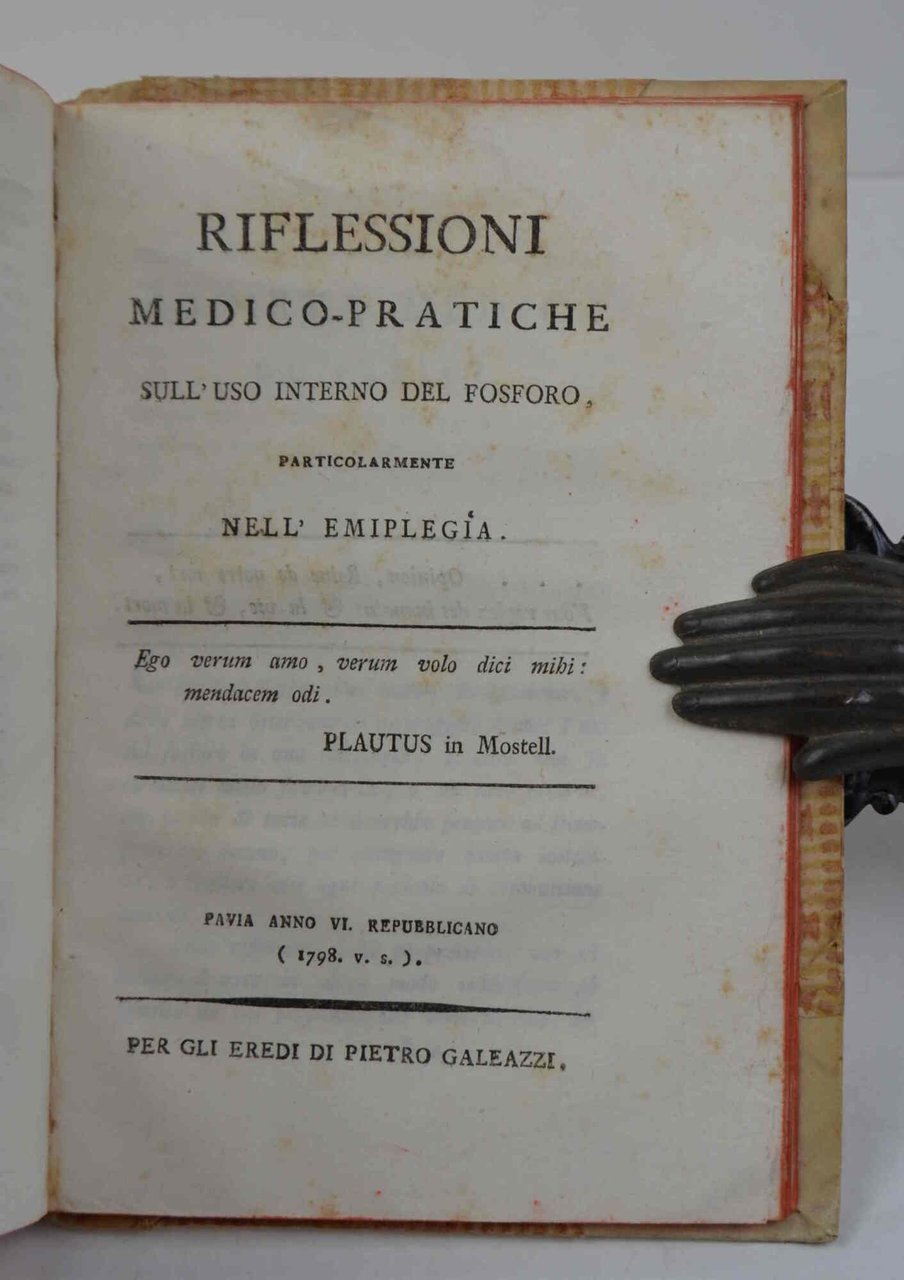 Memoria... sopra un tifo contagioso curato da esso per ordine …