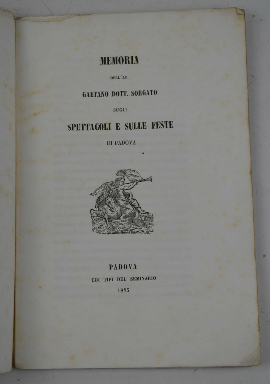 Memoria. sugli spettacoli e sulle feste di Padova.