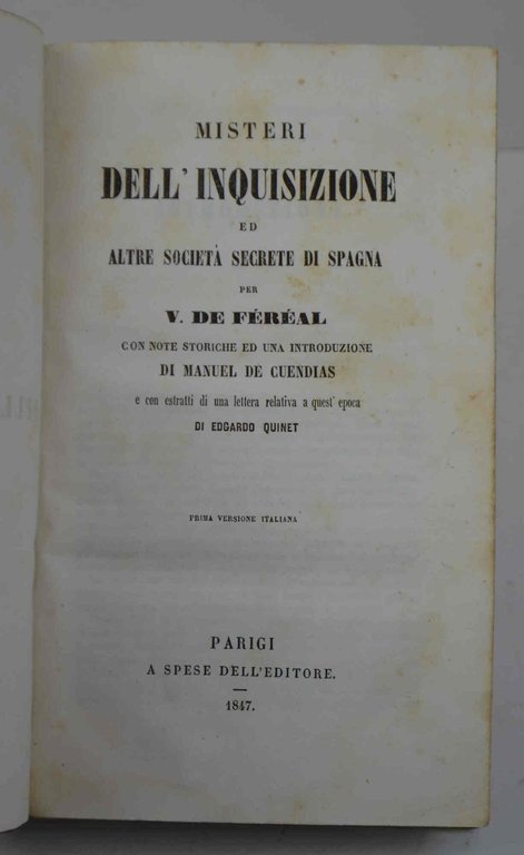 Misteri dell'inquisizione ed altre società segrete di Spagna... Prima versione … | Immagine Gallery 2