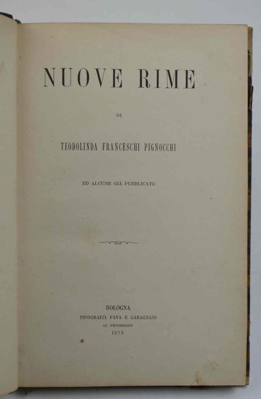 Nuove rime... ed alcune già pubblicate. | Immagine principale