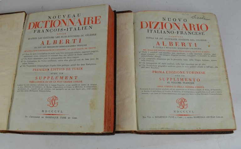 Nuovo Dizionario Italiano-Francese composto sopra le più accurate edizioni... Prima …