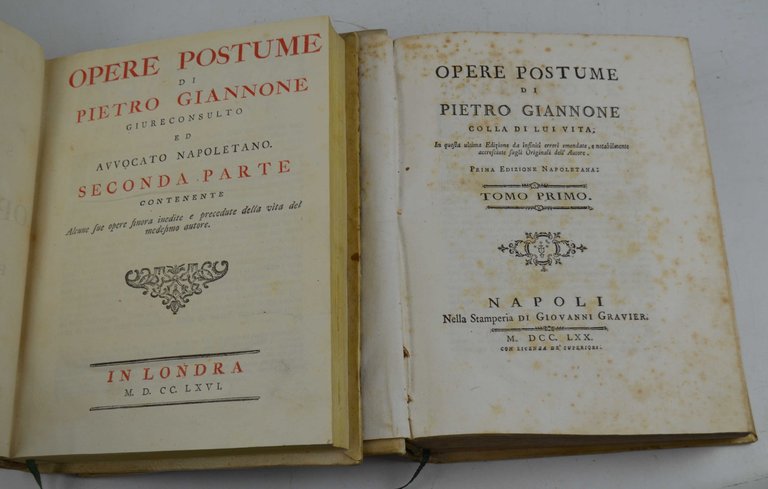 Opere postume… colla di lui vita; In questa ultima Edizione …