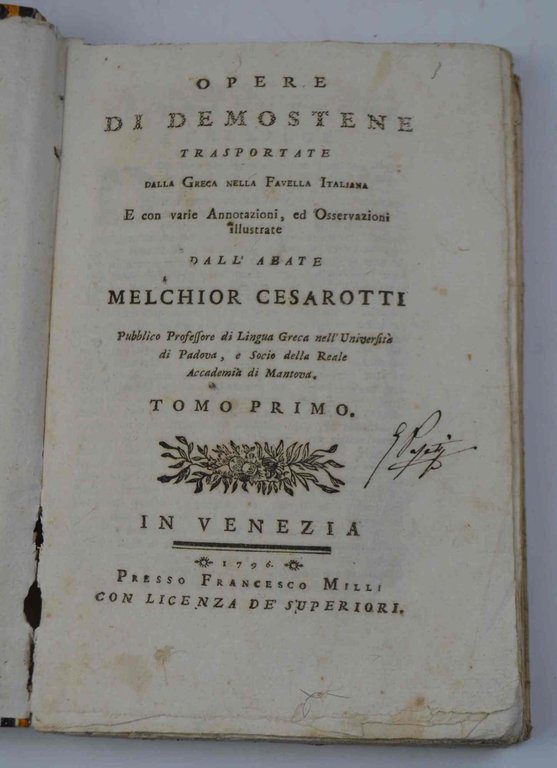 Opere... trasportate dalla Greca nella Favella Italiana e con varie …