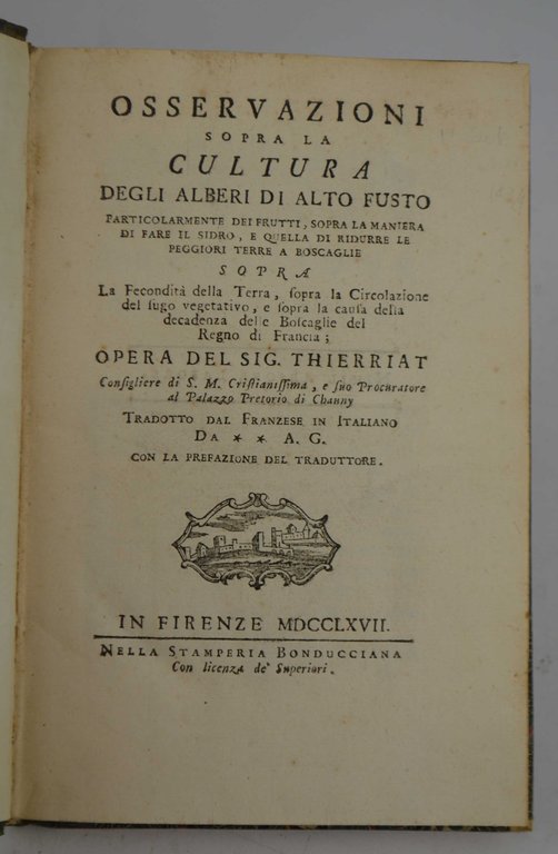 Osservazioni sopra la cultura degli alberi di alto fusto particolarmente …