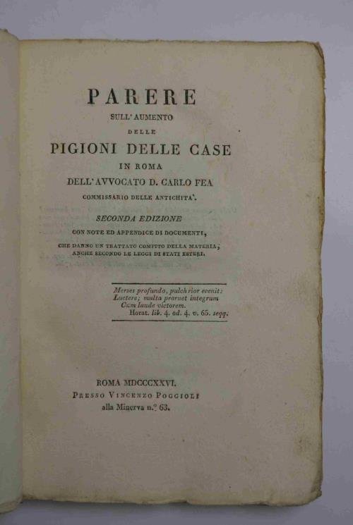 Parere sull'aumento delle pigioni delle case in Roma... Seconda edizione … | Immagine Gallery 4