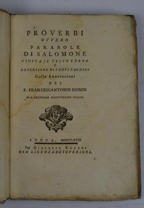 Proverbi ovvero parabole di Salomone giusta il testo ebreo e …