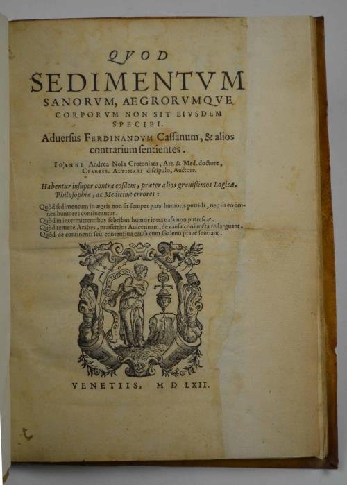 Quod sedimentum sanorum, aegrorumque corporum non sit eiusdem speciei. Aduersus …