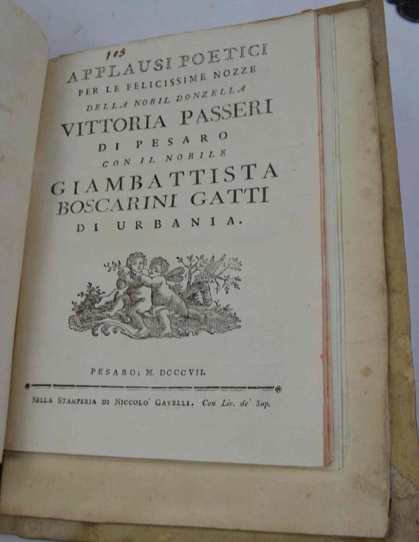 Raccolta di 108 pubblicazioni d'occasione d'interesse prevalentemente pesarese.