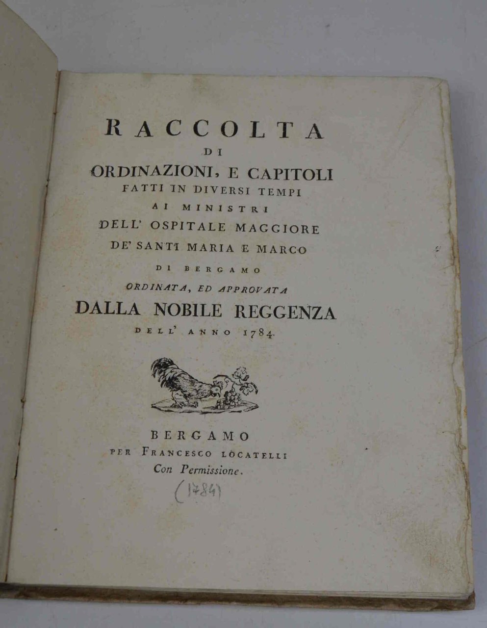 Raccolta di ordinazioni, e capitoli fatti in diversi tempi ai … | Immagine principale