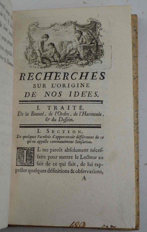 Recherches sur l'origine des idées que nous avons de la …