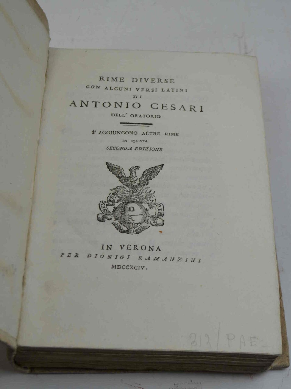 Rime diverse con alcuni versi latini... s'aggiungono altre rime in … | Immagine principale