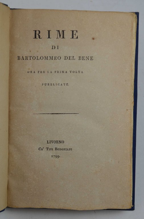 Rime… ora per la prima volta pubblicate.