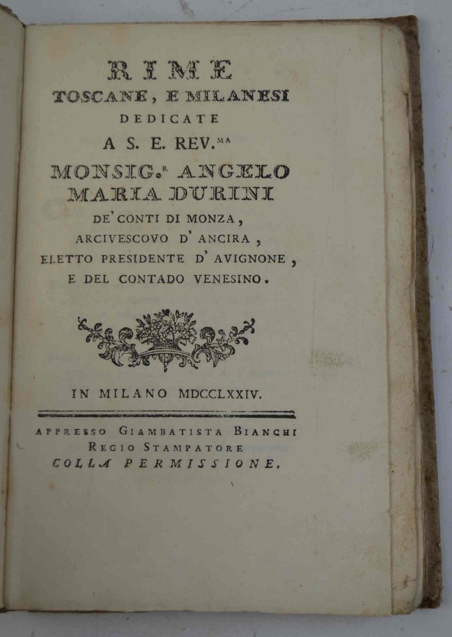 Rime toscane, e milanesi...