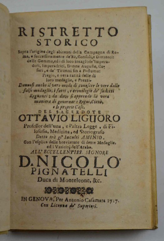 Ristretto storico sopra l'origine degli abitanti della campagna di Roma, …