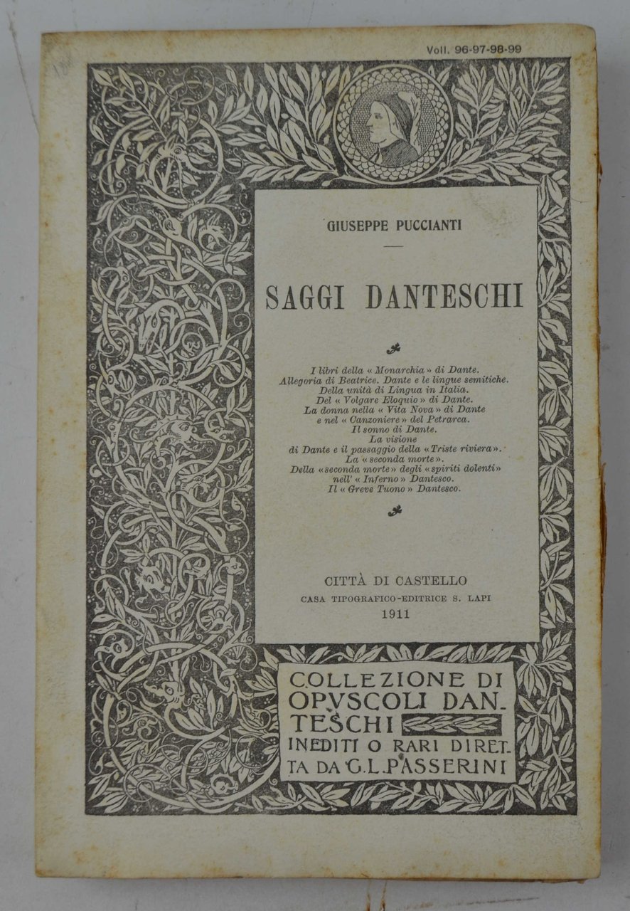 Saggi danteschi. I libri della monarchia di Dante, allegoria di …