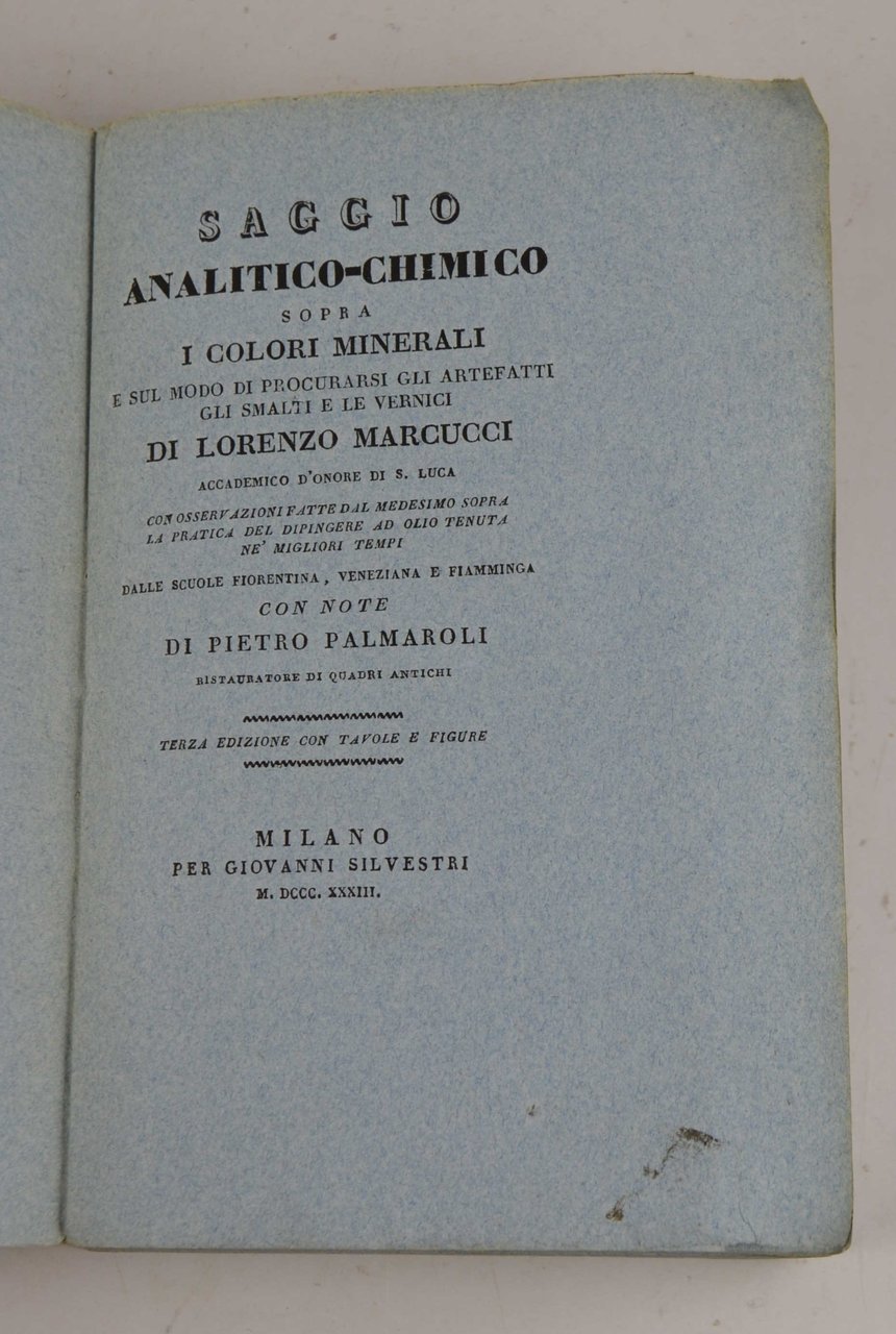 Saggio analitico-chimico sopra i colori minerali e sul modo di …