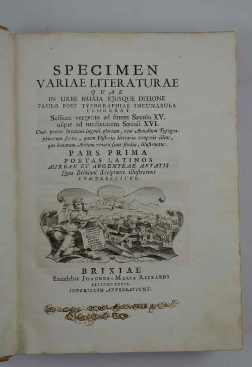 Specimen variae literaturae quae in urbe Brixia ejusque ditione Paulo …