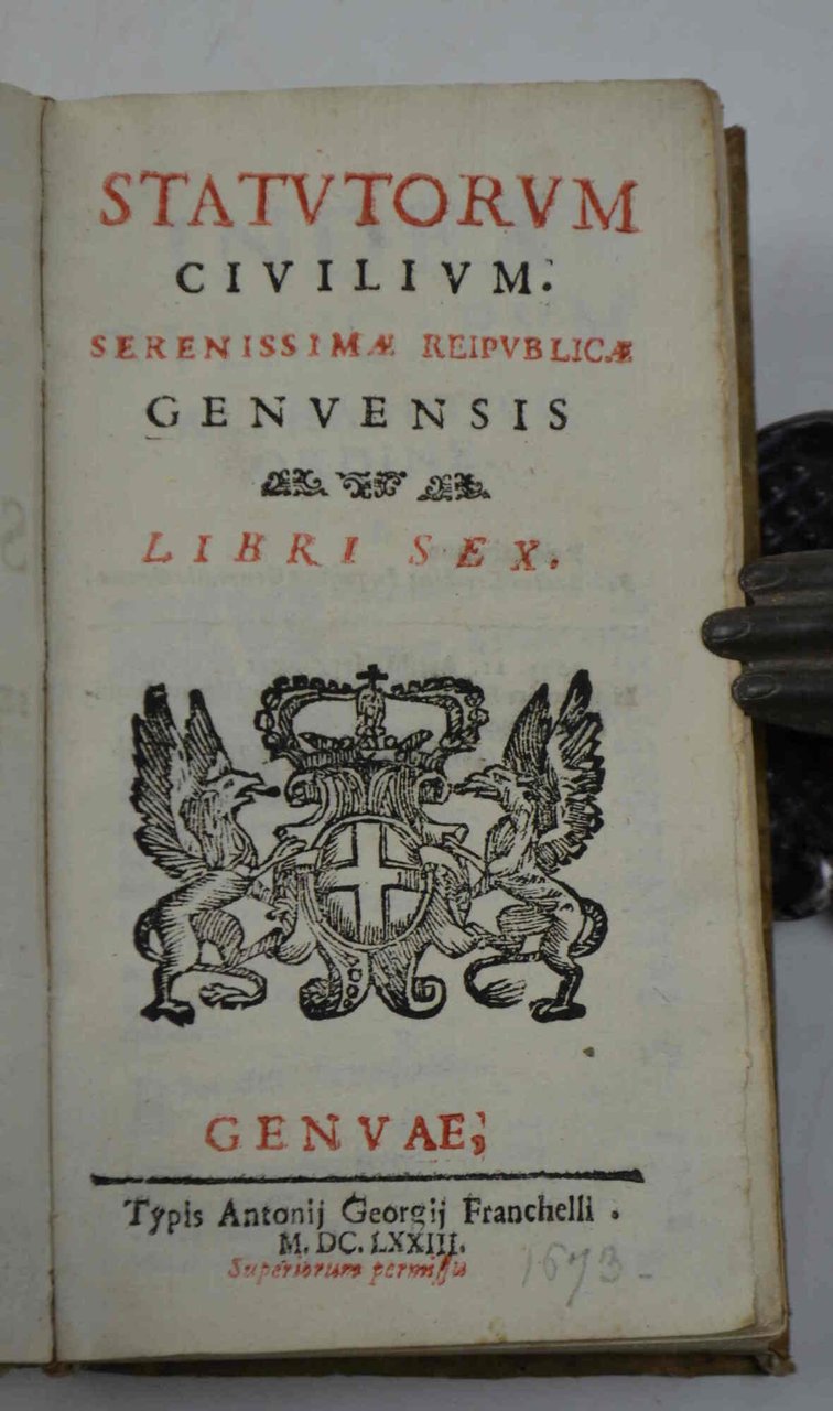 Statutorum civilium Serenissimae Reipublicae genuensis libri sex...