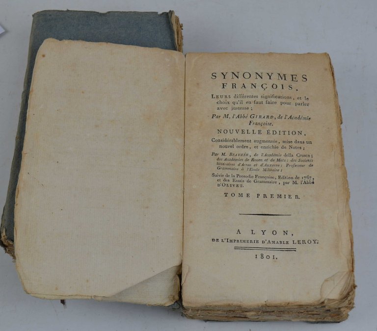 Synonymes Francois, leur differentes significations, et le Choix qu'il en …
