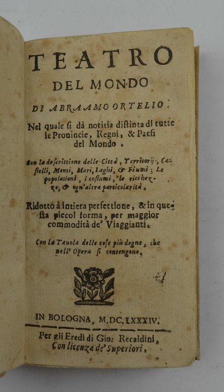 Teatro del mondo… nel quale si dà notizia distinta di …