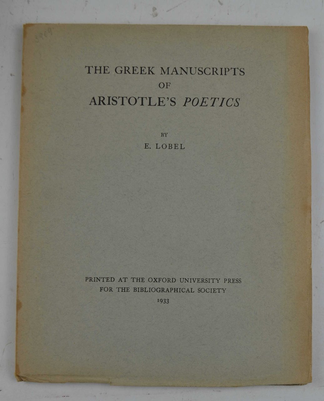 The greek manuscripts of Aristotle's poetics...