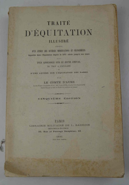 Traité d'équitation illustré... Cinquième édition. | Immagine Gallery 3