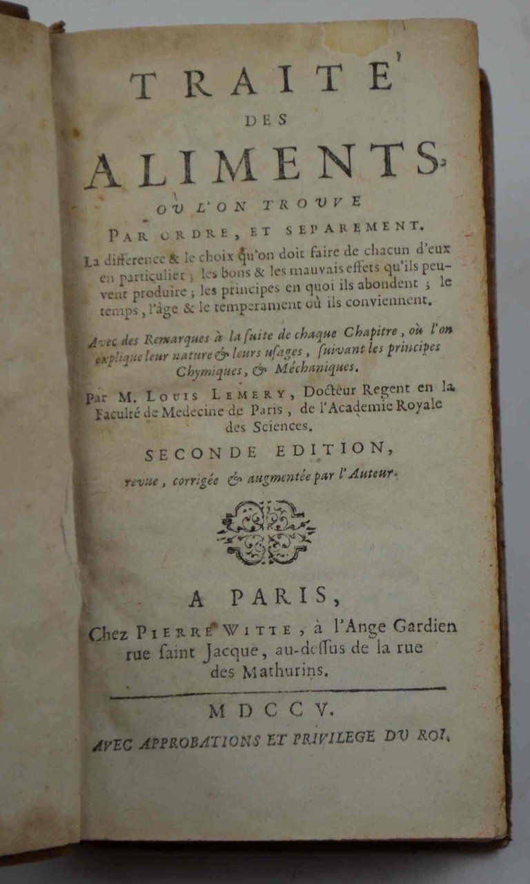 Traité des Aliments, ou l'on trouve par ordre, et séparément … | Immagine principale