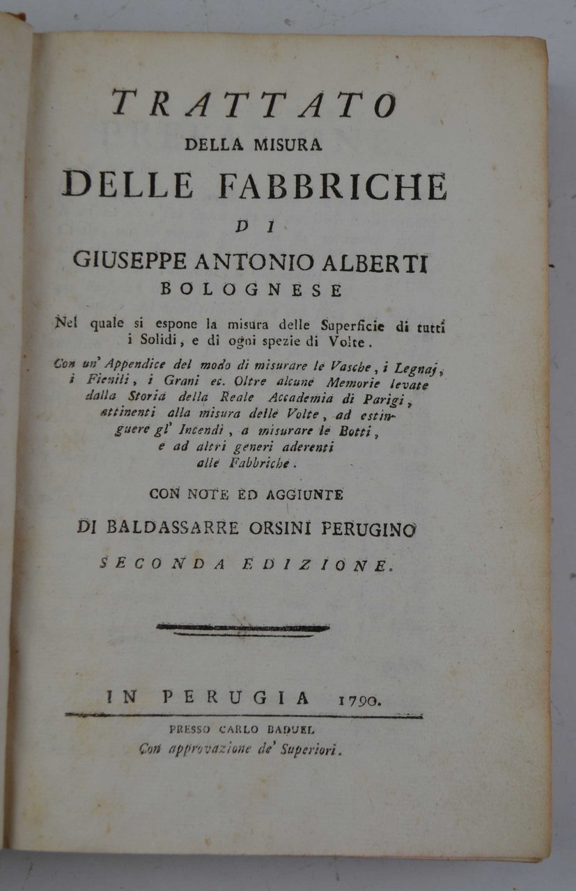 Trattato della misura delle fabbriche. nel quale si espone la …