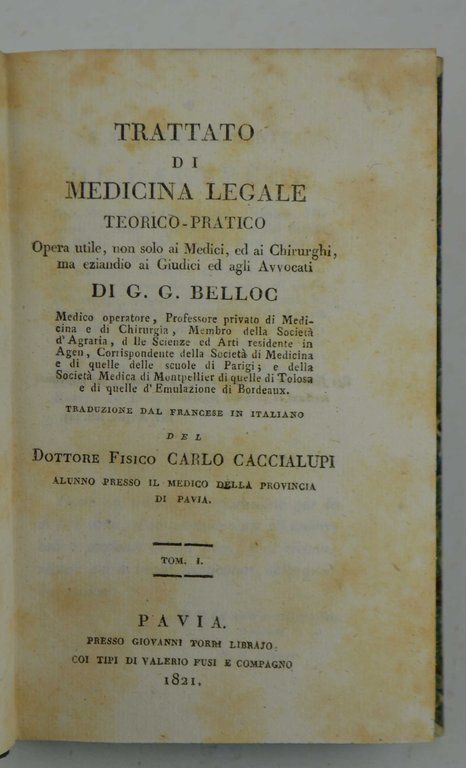 Trattato di medicina legale teorico-pratico… Traduzione dal francese in italiano …
